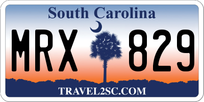 SC license plate MRX829