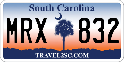 SC license plate MRX832