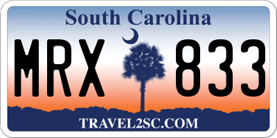 SC license plate MRX833