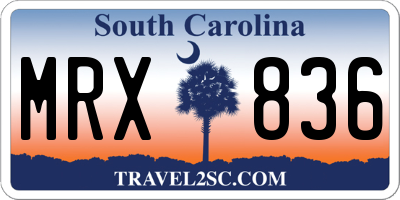 SC license plate MRX836