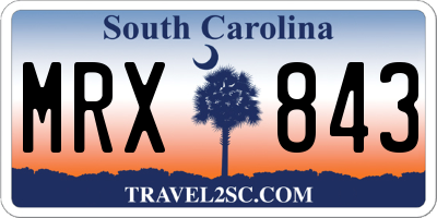 SC license plate MRX843