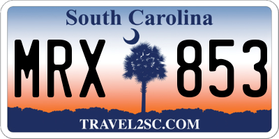 SC license plate MRX853