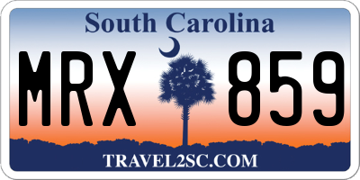 SC license plate MRX859