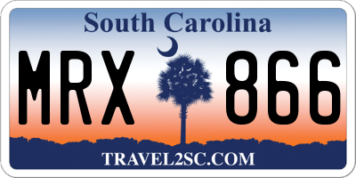 SC license plate MRX866