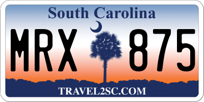 SC license plate MRX875