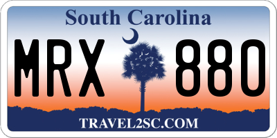 SC license plate MRX880
