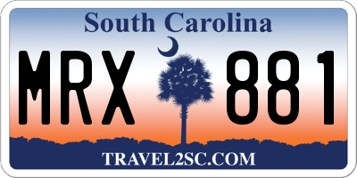 SC license plate MRX881