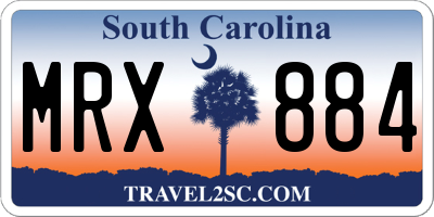 SC license plate MRX884