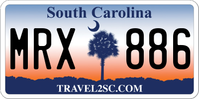 SC license plate MRX886