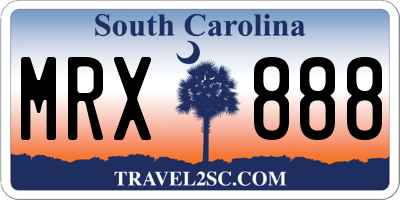 SC license plate MRX888