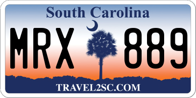SC license plate MRX889