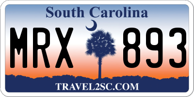 SC license plate MRX893