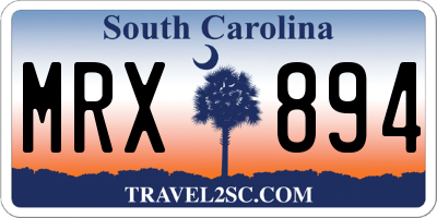 SC license plate MRX894