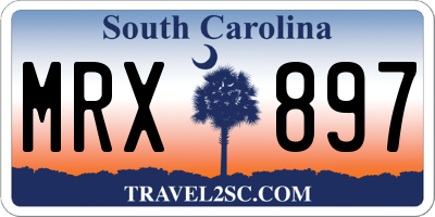 SC license plate MRX897