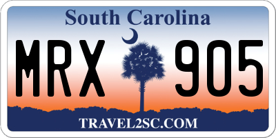 SC license plate MRX905