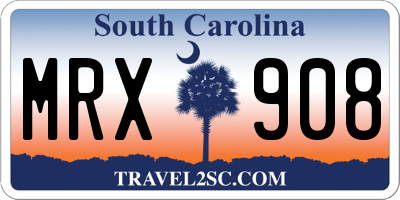 SC license plate MRX908