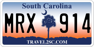 SC license plate MRX914