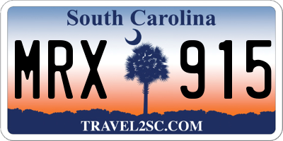 SC license plate MRX915