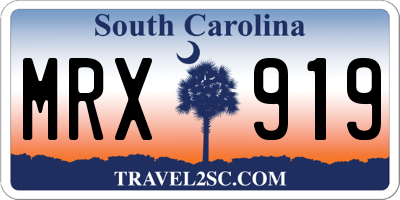 SC license plate MRX919