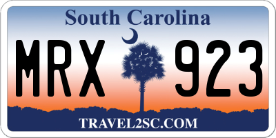 SC license plate MRX923
