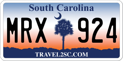 SC license plate MRX924