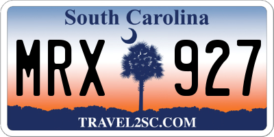 SC license plate MRX927