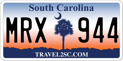 SC license plate MRX944