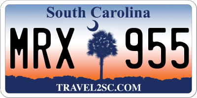 SC license plate MRX955