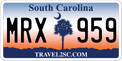 SC license plate MRX959