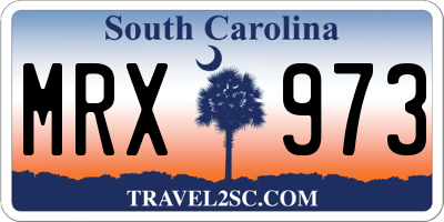 SC license plate MRX973