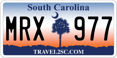 SC license plate MRX977