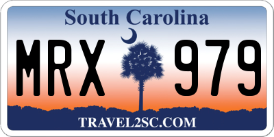 SC license plate MRX979