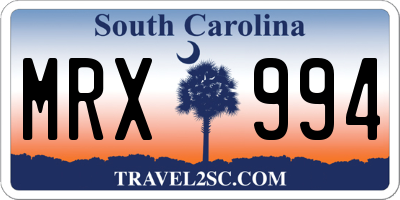 SC license plate MRX994
