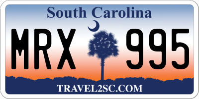 SC license plate MRX995