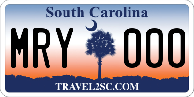SC license plate MRY000