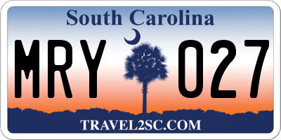 SC license plate MRY027