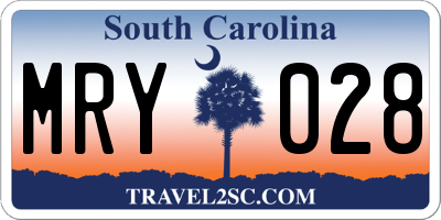 SC license plate MRY028