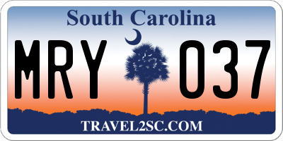 SC license plate MRY037