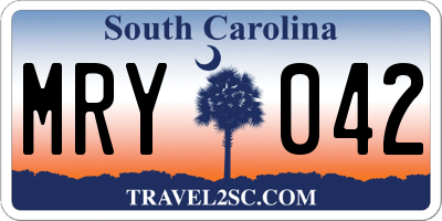 SC license plate MRY042