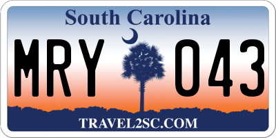 SC license plate MRY043
