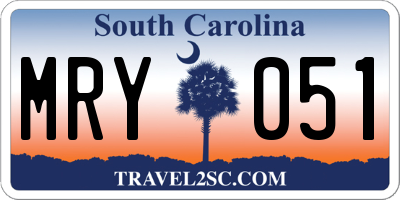 SC license plate MRY051