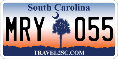 SC license plate MRY055