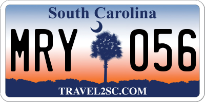 SC license plate MRY056