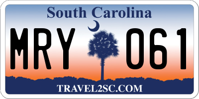 SC license plate MRY061
