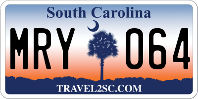 SC license plate MRY064