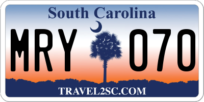 SC license plate MRY070