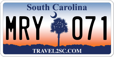 SC license plate MRY071