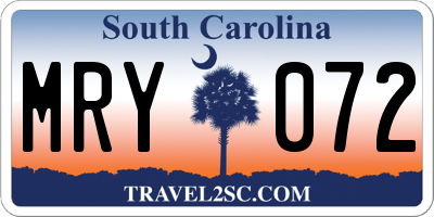 SC license plate MRY072