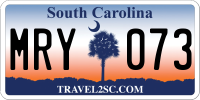 SC license plate MRY073