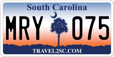 SC license plate MRY075